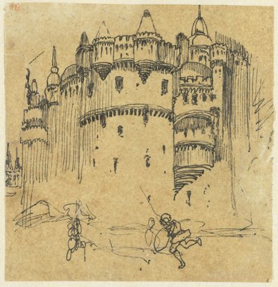 Hrad se dvěma postavami od Rodolphe Bresdin