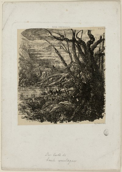 Jezero v horách, z Revue Fantaisiste od Rodolphe Bresdin
