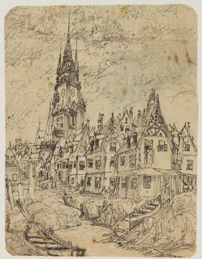 Přímořská vesnice od Rodolphe Bresdin