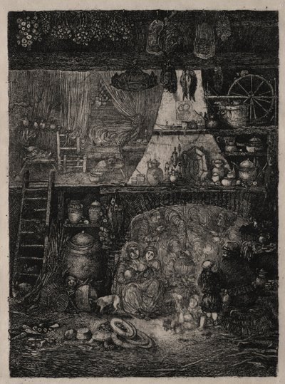 Selský interiér v Haute-Garonne, 1858. od Rodolphe Bresdin