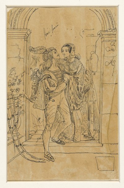 Romeo a Julie v kostýmu z 15. století od Rodolphe Bresdin