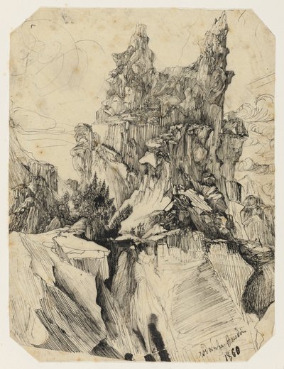 The Crevasse, 1860 od Rodolphe Bresdin