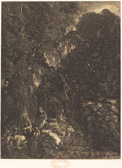 Svatá rodina s laněmi od Rodolphe Bresdin