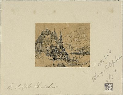 Liliputánská vesnice od Rodolphe Bresdin