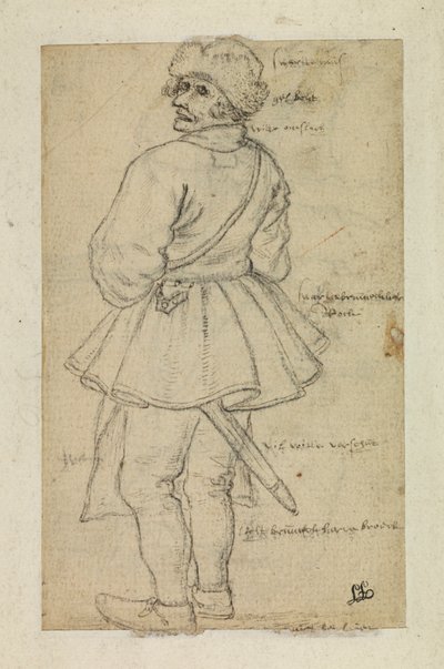 Muž viděný zezadu (verso) od Roelandt Jacobsz and Bruegel Pieter the Elder Savery