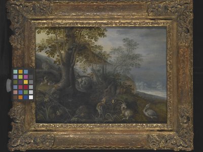 Krajina se zvířaty (olej na dřevě) od Roelandt Jacobsz. Savery