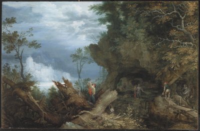 Horská krajina s vchodem do dolu, kolem 1612-13 (olej na bukovém panelu) od Roelandt Jacobsz. Savery