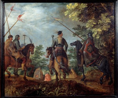 Polští jezdci chodí v lese. Obraz od Roelanta (Roelandta) Saveryho (1576-1639) od Roelandt Jacobsz. Savery