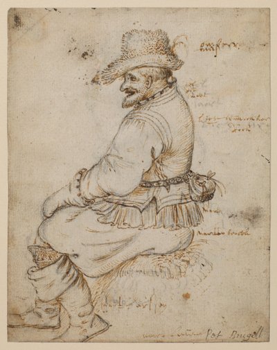 Sedící měšťan (recto) od Roelandt Jacobsz. Savery