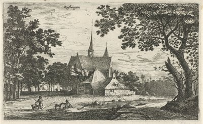 Pohled na kostel sv. Willibrorda v Klein-Zundert Rysbergen (název na objektu) Vesnické scény v severním Nizozemsku (název série) od Roelant Roghman