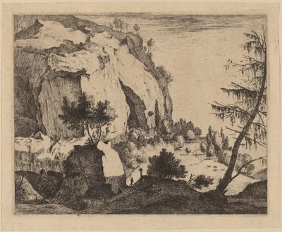 Skalnatá krajina s jedle: pl.4 od Roelant Roghman and Melchior Küsel