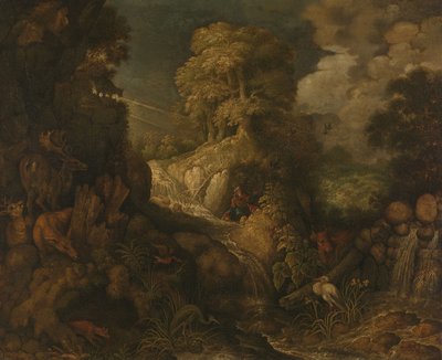 Eliáš krmený havrany od Roelant Savery (workshop of)