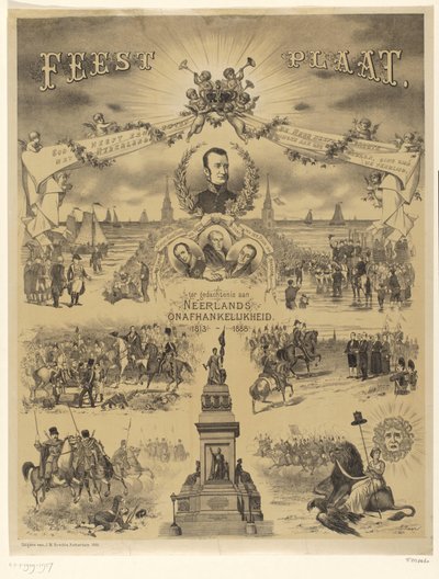Slavnostní deska na památku nizozemské nezávislosti, 1813-1888 (název na předmětu) od Roelof Raar