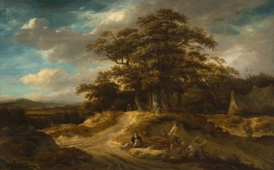 Travelers at the Edge of a Village, 1680. od Roelof Van Vries