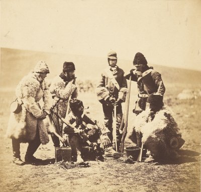 Kapitán Pechell a muži 77. pluku - zimní oblečení. od Roger Fenton