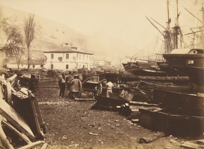 Místo přistání, přístaviště, Balaklava od Roger Fenton