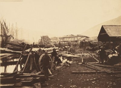 Železniční sklady Landing Place, Balaklava od Roger Fenton