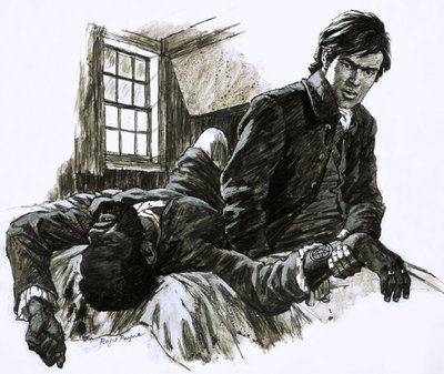 Neznámý nepřítel, ilustrace ze seriálu Znamení pentagramu od Roger Payne