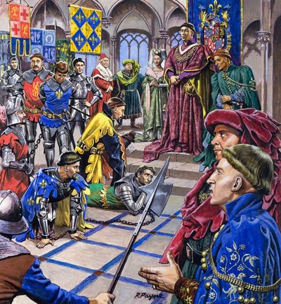 Muži, kteří vládli Burgundsku, z knihy "Dynastie osudu" (kvaš na papíře) od Roger Payne