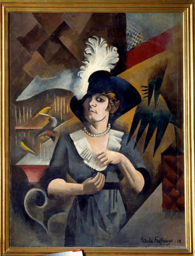 Portrét Alice ve velkém klobouku. Obraz Rogera De La Fresnaye (1885 - 1925) od Roger de La Fresnaye