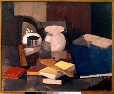 Zátiší s knihami a kartami Malba Rogera de La Fresnaye (1885-1925) 1913 Ne. 0,6x0,73 m Paříž, musee national d