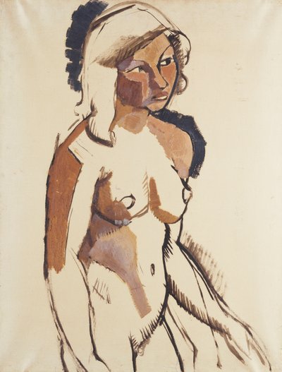 Italská dívka, tři čtvrtiny délky, Pohled doprava; Italská žena, tříčtvrteční pohled při pohledu doprava, c.1910-11 od Roger de La Fresnaye