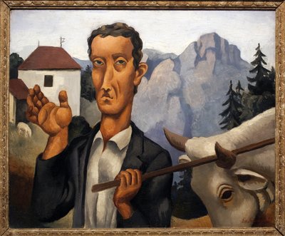 Jelen. Malba Rogera de La Fresnaye (1885-1925), olej na dřevě od Roger de La Fresnaye