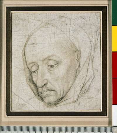 Studie hlavy starého muže, 15. století (stříbrná jehla na papíře) od Rogier van der Weyden