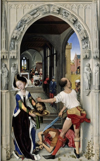 Stětí sv. Jana Křtitele Oltář sv. Jana, pravý panel, cca 1455 od Rogier van der Weyden