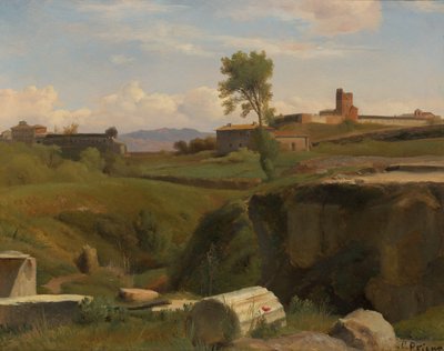 Pohled na kopec Aventine, Řím. od Romain Etienne Gabriel Prieur