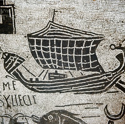 Loď z Alexandrie v přístavu Ostia (mozaika od Roman