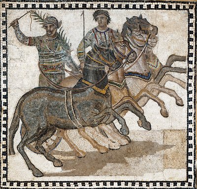 Cirkusová scéna ve starověkém Římě. Mozaika, 3. století od Roman