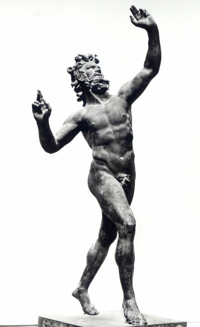 Tančící faun, z Faunova domu, Pompeje (bronz) (č/b foto) od Roman