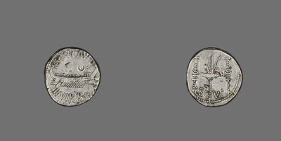 Denár zobrazující Galley, 31 př.nl (stříbrný) od Roman