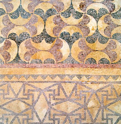 Detail geometrické mozaiky, Dům Theseus, Paphos, Kypr od Roman