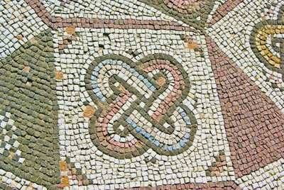 Detail gordického uzlu, Théseův dům, Paphos, Kypr mozaika od Roman