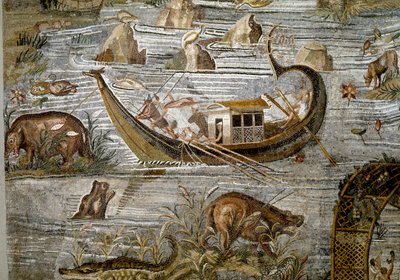 Detail nilotské mozaiky z Preneste (Palestrina) ze svatyně božstva Fortune Primigenia, 80 př.n.l. od Roman