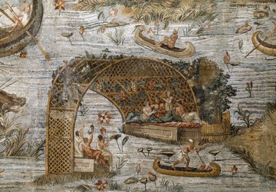 Detail nilotské mozaiky z Preneste (Palestrina) ze svatyně božstva Fortune Primigenia, 80 př.n.l. od Roman