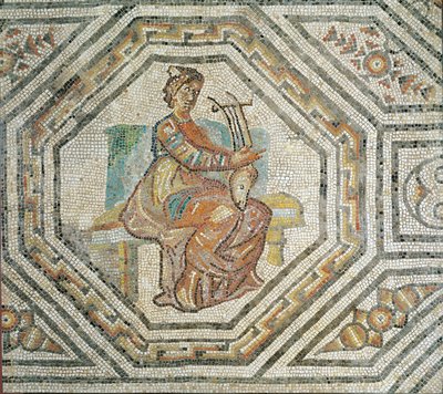 Erato, múza lyrické poezie, z Augusta Treverorum (mozaika) od Roman
