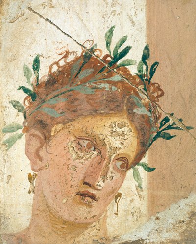 Tvář mladé dívky z Herculanea v Kampánii. Římská civilizace, 20-10 př. Kr. od Roman