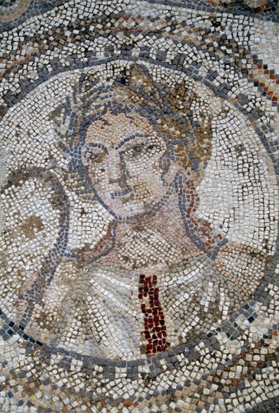 Ženská tvář, mozaika v římském městě Volubilis (Seznam světového dědictví UNESCO od Roman