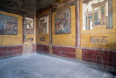 Místnost s freskami Villa dei Vettii, římské archeologické naleziště Pompeje (světové dědictví UNESCO od Roman