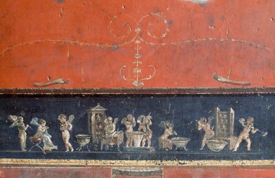 Vlys zobrazující amorky, Dům Vettii, Pompeje (Seznam světového dědictví UNESCO od Roman