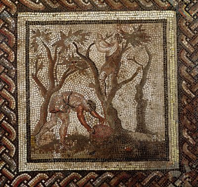 Sklizeň hroznů, ze Saint-Romain-en-Gal (mozaika) od Roman