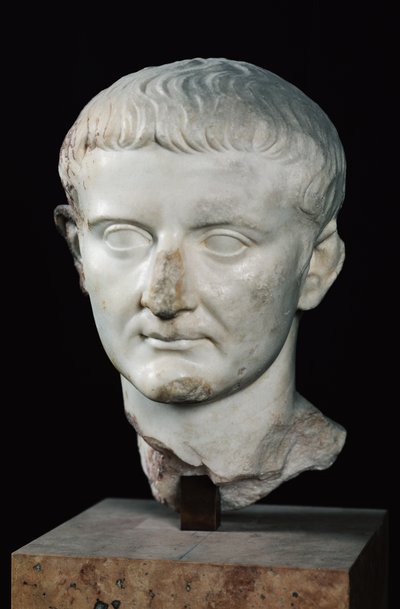 Hlava Tiberia (asi 42 př. nl-37 n. l.) (mramor) od Roman