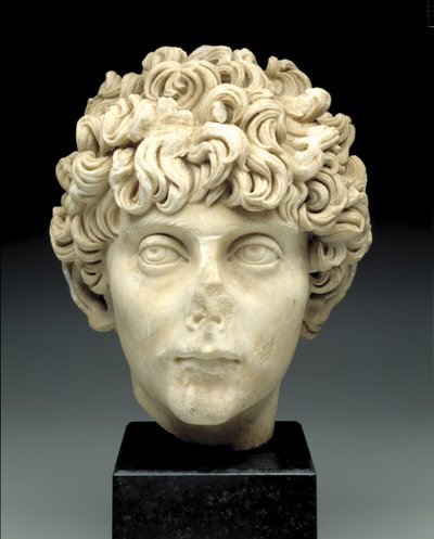 Hlava římského mladíka, cca 140-170 n. l. (mramor) od Roman