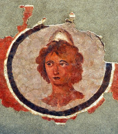 Hlava mladého muže, cca 130-140 (freska) od Roman