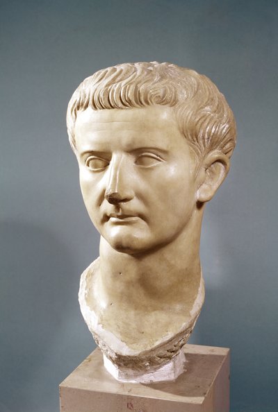 Hlava císaře Tiberia (42 př. nl-37 n. l.) (mramor) od Roman