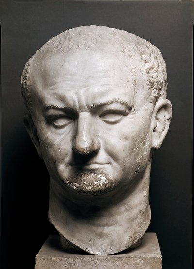 Hlava římského císaře Vespasiana (Vespasianus nebo Vespasiano, 9-79 p. JC) - Mramorová socha, Výška 40 cm - Řím, Museo Nazionale Romano - Hlava císaře Vaspasiana (Titus Flavius Vespasianus) (9-79) - Mramorová socha ( V. 40 cm) - Řím, Museo Naziona od Roman