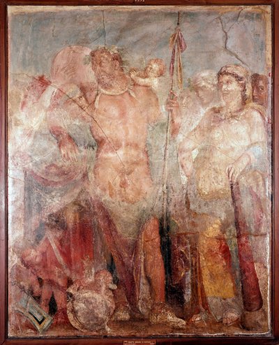 Herkules, otrok královny Omphale (freska, 54-79 n. l.) od Roman
